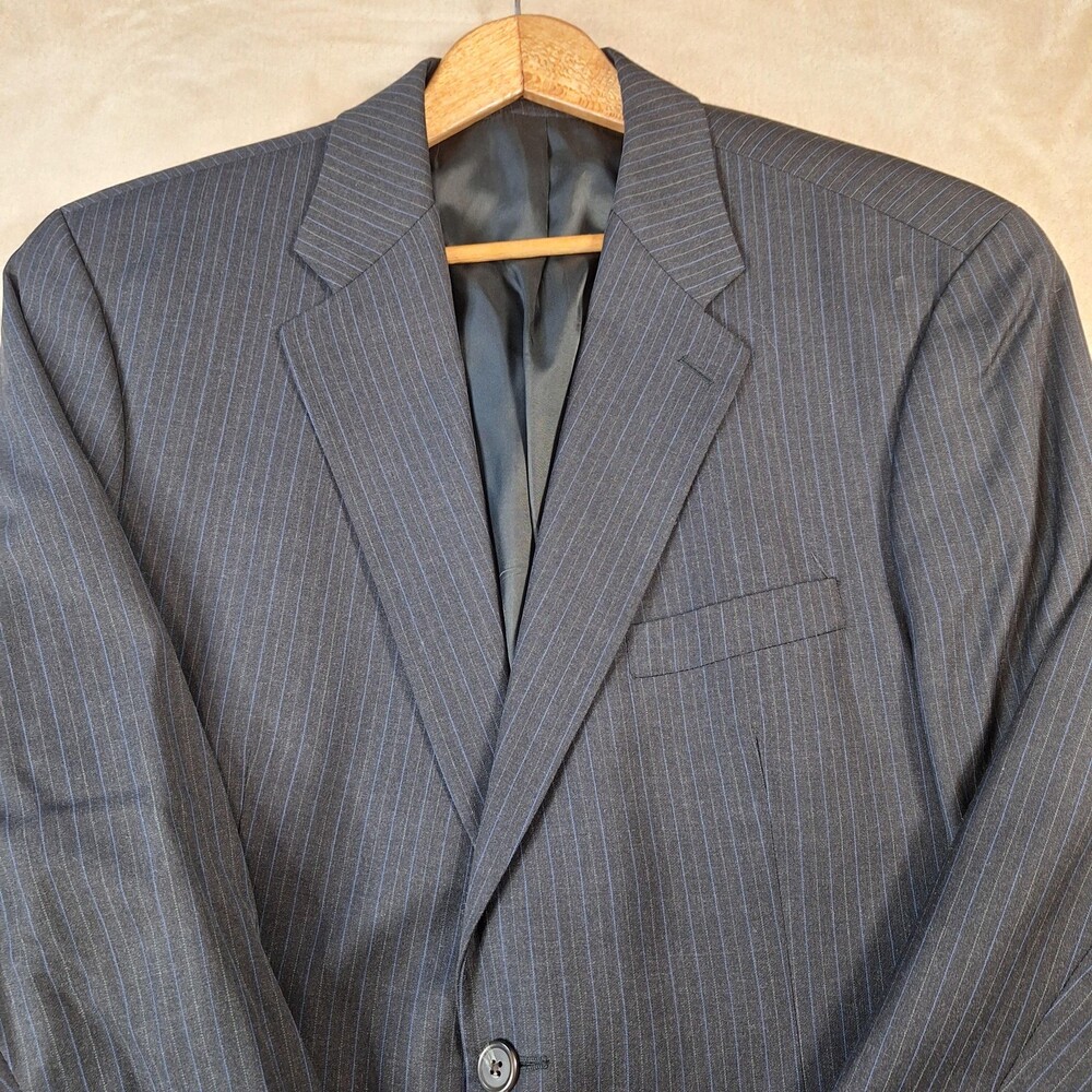 Vintage Polo University Ralph Lauren Suit Jacket Mens 44 Gray Single Vent 2 Btn